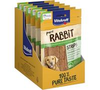 Vitakraft Pure Rabbit Strips, snack cane, strisce di carne di coniglio, snack per l’addestramento del cane, senza zuccheri aggiunti (10 x 80g)