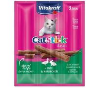 Vitakraft Snack per Gatti Cat Stick Classic Mini Anatra e Coniglio 3x18 g