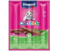 Vitakraft Snack per Gatti Cat Stick Mini Healty Pollo e Erba Gatta 3x18 g