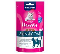 Vitakraft Vita Hearts, Skin and Coat, snack morbidi per gatto, per pelle e pelo, con salmone (1x 40g)