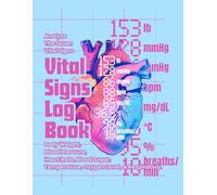 Vital Signs Log Book: Analyze The Seven Vital Signs Daily - Body Weight, Blood Pressure, Heart Rate, Blood Sugar, Temperature, Oxygen Level, and Respiratory Rate. Lite Blue Cover.