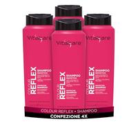 Vitalcare | Colour Reflex - Shampoo Protettivo per Capelli Colorati, con Meches o Trattati, con Vitamina E e Proteine Della Seta, per Capelli più Morbidi e Brillanti, 4 x 500 ml