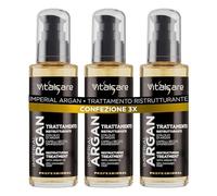 Vitalcare | Imperial Argan - Trattamento Capelli Ristrutturante con Olio d'Argan, Olio di Lino, Oil Complex per Capelli Secchi e Danneggiati, 3 x 100 ml