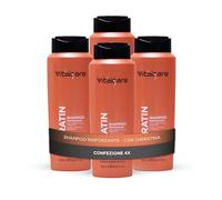 Vitalcare | Keratin - Shampoo Rinforzante per Capelli, Deterge con Delicatezza i Capelli Fragili e Stressati, con Cheratina e Arginina, 4 x 500 ml