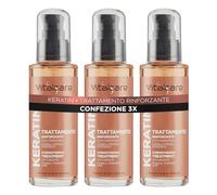 Vitalcare | Keratin - Trattamento Rinforzante per Capelli Fragili e Aiuta a Ricostruire la Fibra Capillare, 3 x 100 ml