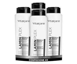 Vitalcare | Laminplex Shampoo Riparatore Laminante, Laminplex System, per Capelli Opachi e Danneggiati, 4 x 400 ml