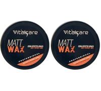 Vitalcare | Matt Wax - Cera con Effetto Opaco, Cera per Capelli Uomo Professionale, per Capelli più Scolpiti e Definiti, 100 ml (Confezione da 2)