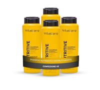 Vitalcare | Nutritive - Shampoo Nutriente e Ristrutturante, Shampoo per Capelli Secchi e Spenti, con Ceramidi Vegetali e Pantenolo, 4 x 500 ml