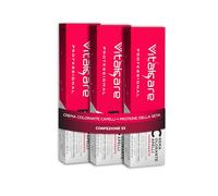 Vitalcare | Professional - Colorazione Permanente, Crema Colorante Capelli, Tinta Capelli con Proteine della Seta e Cheratina, n° 1/00, Nero, 3 x 100ml