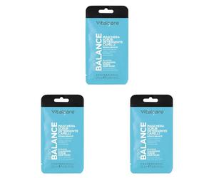 Vitalcare | Sebo Balance - Maschera Capelli 3 in 1, Maschera, Scrub e Detergente, per Capelli Grassi, Normalizza il Sebo, Bustina Monodose 25ml (Confezione da 3)