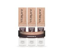 Vitalcare | +Sense - Colorazione Permanente Professionale, Crema Colorante Capelli Senza Ammoniaca, Resorcina, PPD, Siliconi - Con Olio Di Argan, Macadamia e Avocado, 3/00 Castano Scuro, 3 x 100ml