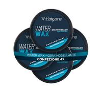 Vitalcare | Water Wax - Cera con Effetto Brillante, Cera per Capelli Uomo Professionale, per Capelli più Scolpiti e Definiti, 4 x 100 ml