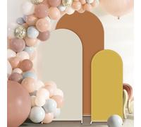 VitalCozy Set di 3 coperture per archi nuziali da 1,4/5/1,8 m, in tessuto su entrambi i lati, in spandex, per telaio ad arco, palloncini, baby shower, compleanno, cornice non inclusa (colori misti)