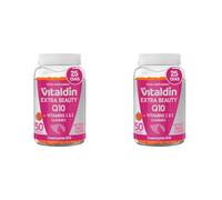 VITALDIN Coenzima Q10 Gummies - Integratore di Bellezza - 200 mg di CoQ10 per dose + Vitamina C & E - 50 Caramelle Gommose (fornitura per 1 mese), Gusto Pesca - Antiossidante - Senza Glutine