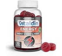 VITALDIN Energy Gummies con Ginseng e Guaranà - Vegano - 70uds