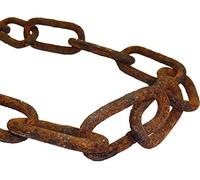 vitaliano catena di acciaio arrugginito al metro, 5 metri, spessore 5 mm, catena di ferro in stile antico, retrò, vintage, come catena di scarico della pioggia, catena ad anello, catena per lampade, d