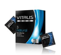 Vitalis Premium Natural preservativi per rapporti sicuri, 1 x 3 pezzi