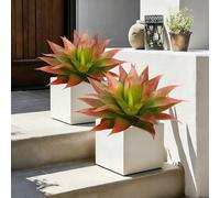 Vitalismo Piante grasse finte, piante grasse artificiali per interni ed esterni, in agave sintetica, 65 cm di larghezza, resistenti ai raggi UV, fioriere per porta d'ingresso, giardino, decorazione