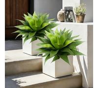 Vitalismo Piante grasse finte, piante grasse artificiali per interni ed esterni, in agave sintetica, 65 cm di larghezza, resistenti ai raggi UV, fioriere per porta d'ingresso, giardino, decorazione