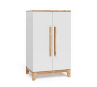 VitaliSpa Armadio per bambini Malia, Bianco/Artisan, 70 x 120 cm, per la conservazione di abbigliamento per bambini e combinabile
