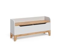 VitaliSpa Cassapanca per giocattoli Malia, Bianco/Artisan, 107.2 x 50 cm | con sedile, con spazio contenitivo e combinabile con altri mobili Malia