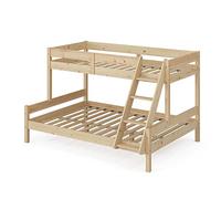 VitaliSpa Letto a castello Everest, Legno, 140x200 / 90x200 cm, con scala integrata e sistema di doghe stabile