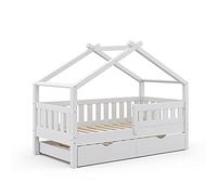 VitaliSpa Letto montessori bambini Design, Bianco, 80x160 cm con letto per ospiti, adatto come area giochi e zona notte per bambini
