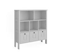 VitaliSpa Libreria bambini Ajaton, Bianco, 103.6 x 113.4 cm | combinabile per riporre giocattoli e libri
