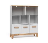 VitaliSpa Scaffale per bambini Malia, Bianco/Artisan, 98.4 x 113.4 cm | combinabile per riporre giocattoli e libri