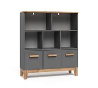 VitaliSpa Scaffale per bambini Malia, Grigio/Artisan, 98.4 x 113.4 cm | combinabile per riporre giocattoli e libri