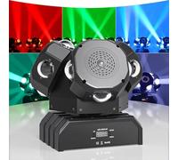 VitalisWorks Luci DJ a Testa Mobile, 4 Teste rotanti 16x10W LED RGBW per palcoscenico, dimmerazione fluida 0%-100%, luci stroboscopiche attivate dal Suono e Controllo DMX 512