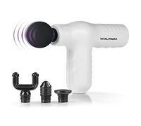 VITALmaxx Mini Massage Gun Smart Grip | Pistola massaggiante con 4 inserti per diversi gruppi muscolari | Sensore di pressione integrato con 5 livelli di potenza per un massaggio intensivo [bianco]