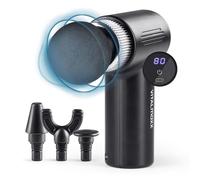 VITALmaxx Pistola per massaggi con 6 livelli | Dispositivo per massaggi con 4 accessori | Funzionamento a batteria fino a 90 minuti e ricarica USB-C | Particolarmente leggero e maneggevole