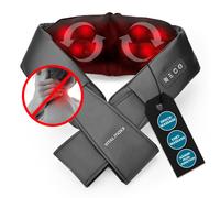 VITALmaxx Shiatsu Massaggiatore per collo | Massaggiatore per spalle, collo, schiena, gambe | Massaggio con funzione di calore, massaggio impastatore e pressione | 8 palline da massaggio rotanti, nero