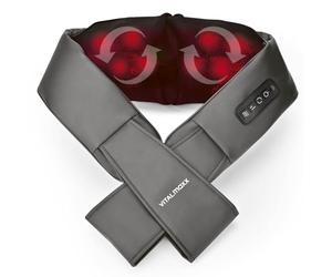VITALmaxx Shiatsu Massaggiatore per collo | Massaggiatore con cinghia di supporto per spalle, collo, schiena, gambe, addominali | Massaggio con funzione di calore, massaggio impastare e massaggio a