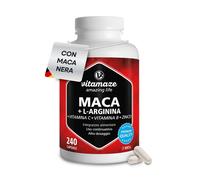 Vitamaze Maca Peruviana (con Maca Nera) Alto Dosaggio con L-Arginina, Zinco, Vit
