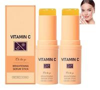 Vitamin C Face Serum Stick Brightening & Hydrating Serum for Dark Spots,Wrinkle Remover for Fine Lines,Even Skin Tone&Under Eye Brightener|Face&Body Balm Stick,Suitable for Skin&Anti-Aging Care (2PCS)
