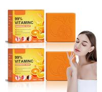 Vitamin C Soap 100g*2, Sapone per La Cura Del Corpo, Sapone All'acido Cogico, Rimuove I Punti Neri Dell'acne E Le Macchie Scure, Per Viso E Corpo Esfoliano Idratante Sbiancante