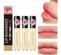 Vitamin E Lip Plumping Serum,Lip Plumper Lip Gloss,Lip Maximizer Hyaluronic Lip Plumper, Lip Plumping Serum Instant Lip Filler, Eliminate Dryness Wrinkles Plump Gloss (3pcs)
