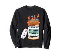 Vitamin Happy Crab Ocean Beach Sea Design Felpa