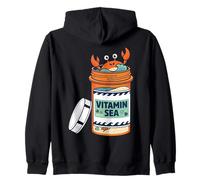 Vitamin Happy Crab Ocean Beach Sea Design Felpa con Cappuccio