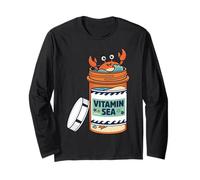 Vitamin Happy Crab Ocean Beach Sea Design Maglia a Manica