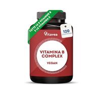 Vitamina B Complex + 20 mg Vitamina C - 8 Vitamine B - Trattamento 4 Mesi | Tutte Le 8 Vitamine Del Gruppo B In Sinergia - 1 Compressa Al Giorno - Testato In Laboratorio - 120 Compresse - Vitavea
