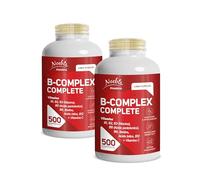 Vitamina B Complex Noebis Pharma con Vitamina C - B1 B2 B3 B5 B6 Biotina Acido Folico B12-500 Compresse Maxi Scorta (Confezione da 2)