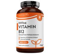 Vitamina B12 1000 mcg Metilcobalamina B12 Vegana ad Alto Dosaggio 365 Compresse