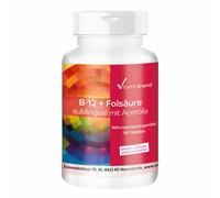 Vitamina B12 e acido folico sublinguale - 180 compresse con Acerola VEGAN Vit...