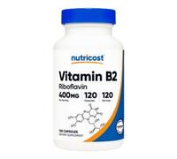 Vitamina B2 Riboflavina 120 Caps 400 Mg Di Nutricost