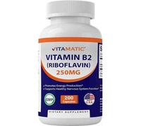 Vitamina B2 Riboflavina 250Mg 200 Caps Senza Glutine/Non OGM