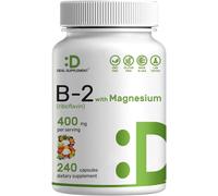 Vitamina B2 Riboflavina 400mg Magnesio Glicinato 240Cps senza Glutine/No-Ogm
