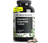 Vitamina C 1000mg Zinco 15mg 360 Capsule Vegane pH Neutro Fermentato e tamponato